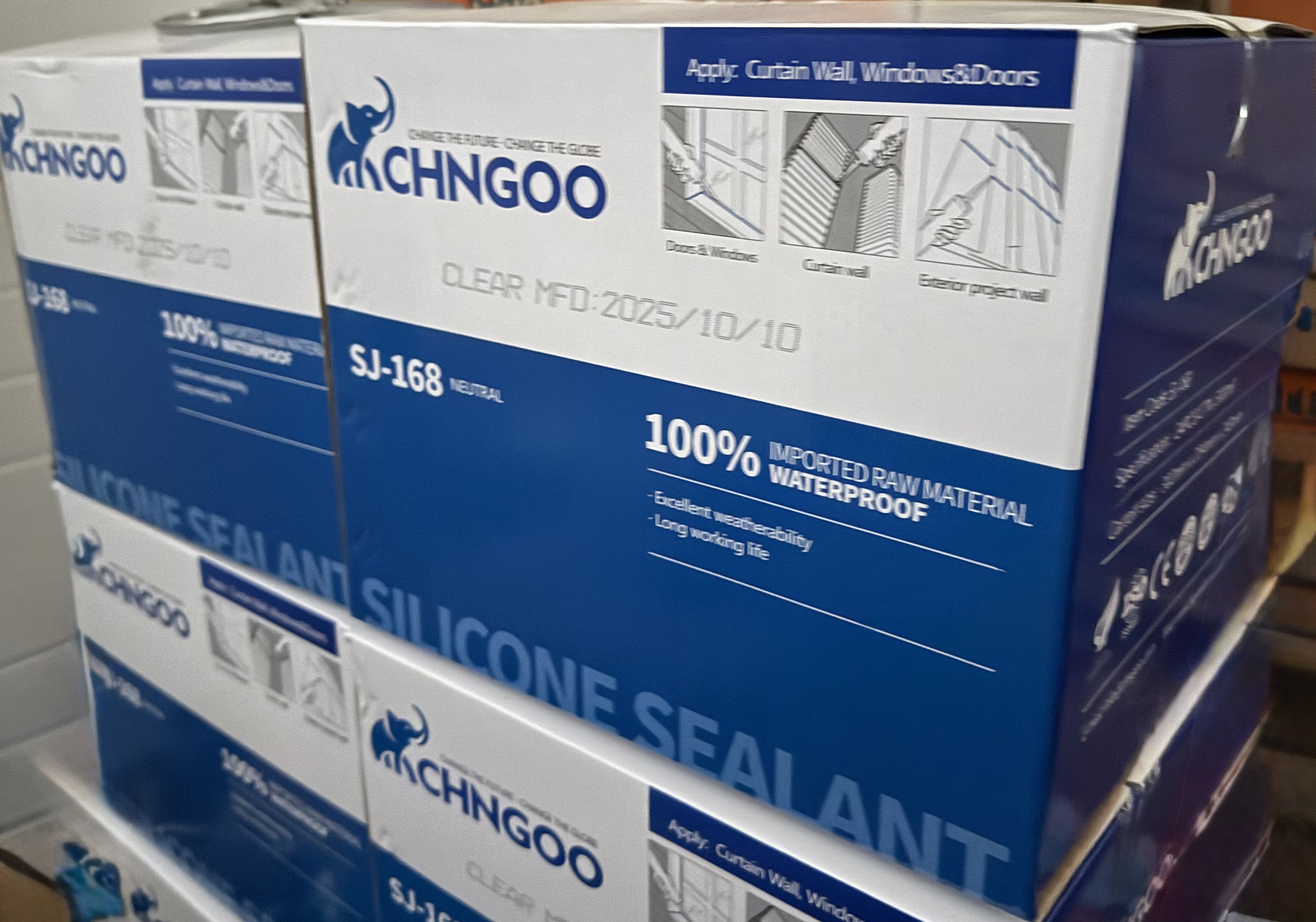 Sealed cartons of SJ-168 sealant